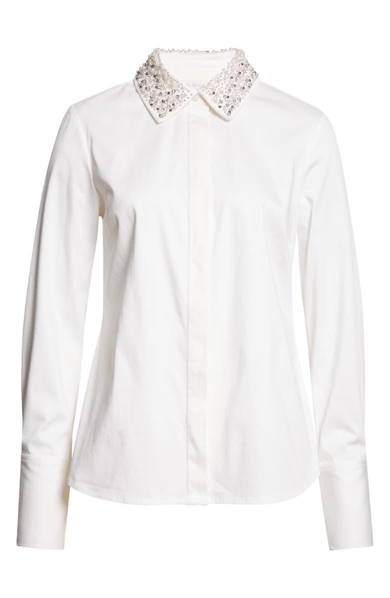 Ramy Brook Wendy Beaded Collar Shirt, Alternate, color, White