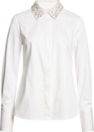 Ramy Brook Wendy Beaded Collar Shirt