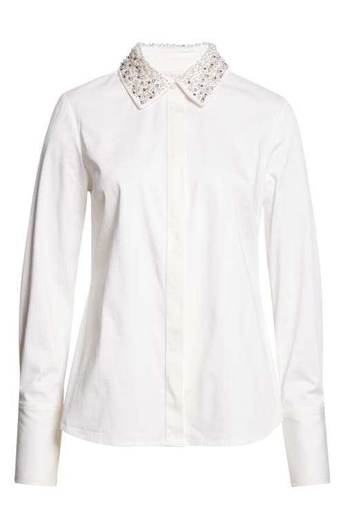 Ramy Brook Wendy Beaded Collar Shirt In White