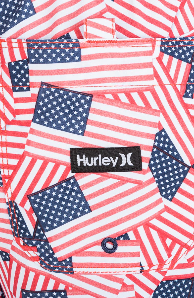 Hurley Cannonball Volley Swim Trunks, Alternate, color, True Red