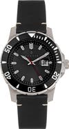 Nautis Dive Pro 200 Leather-Band Watch w/Date