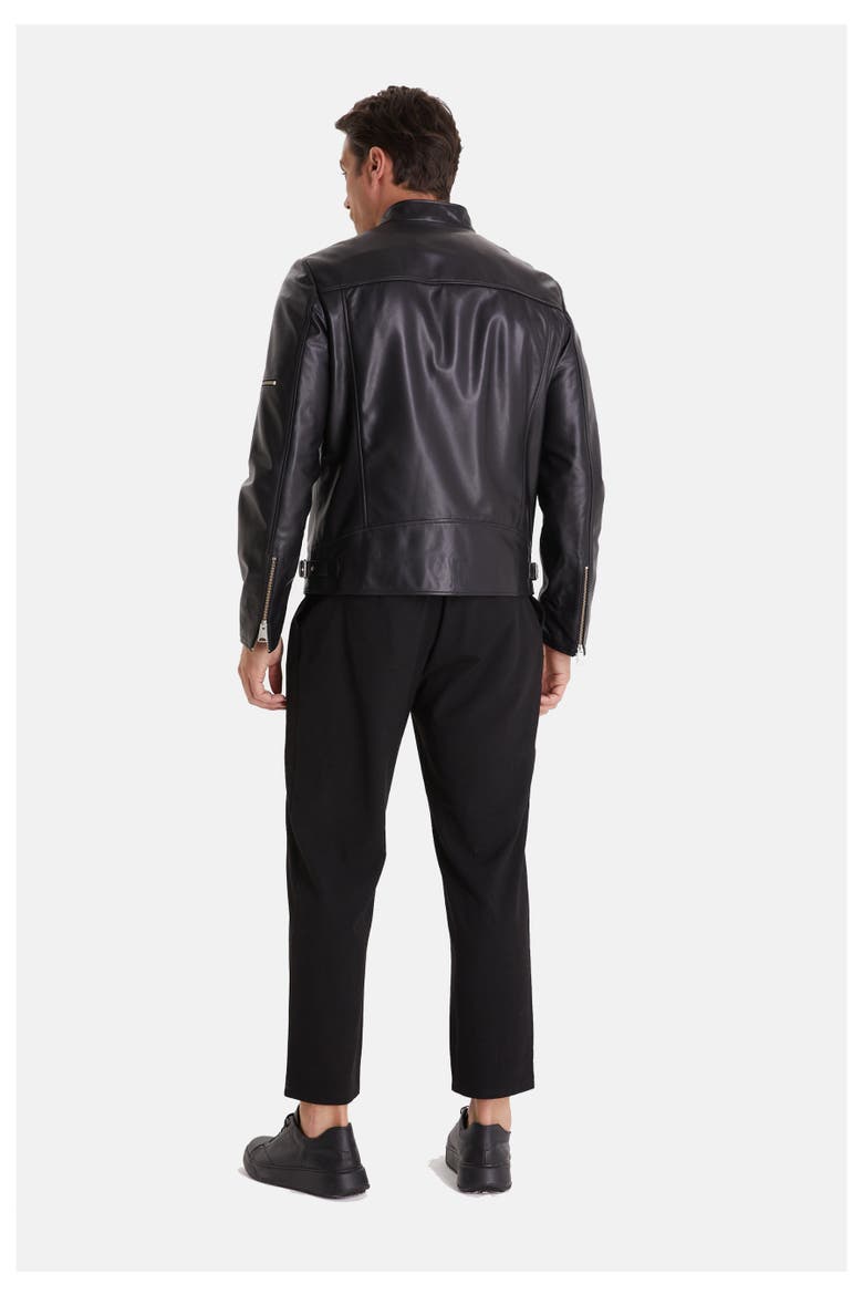 Tobias Leather Jacket, Alternate, color, Black
