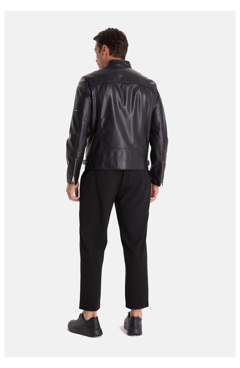 Furniq UK Tobias Leather Jacket, Alternate, color, Black