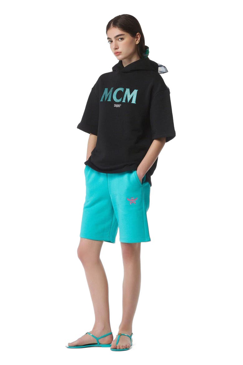 x SNIPES Short Sleeve Rhinestone Hoodie, Alternate, color, Black
