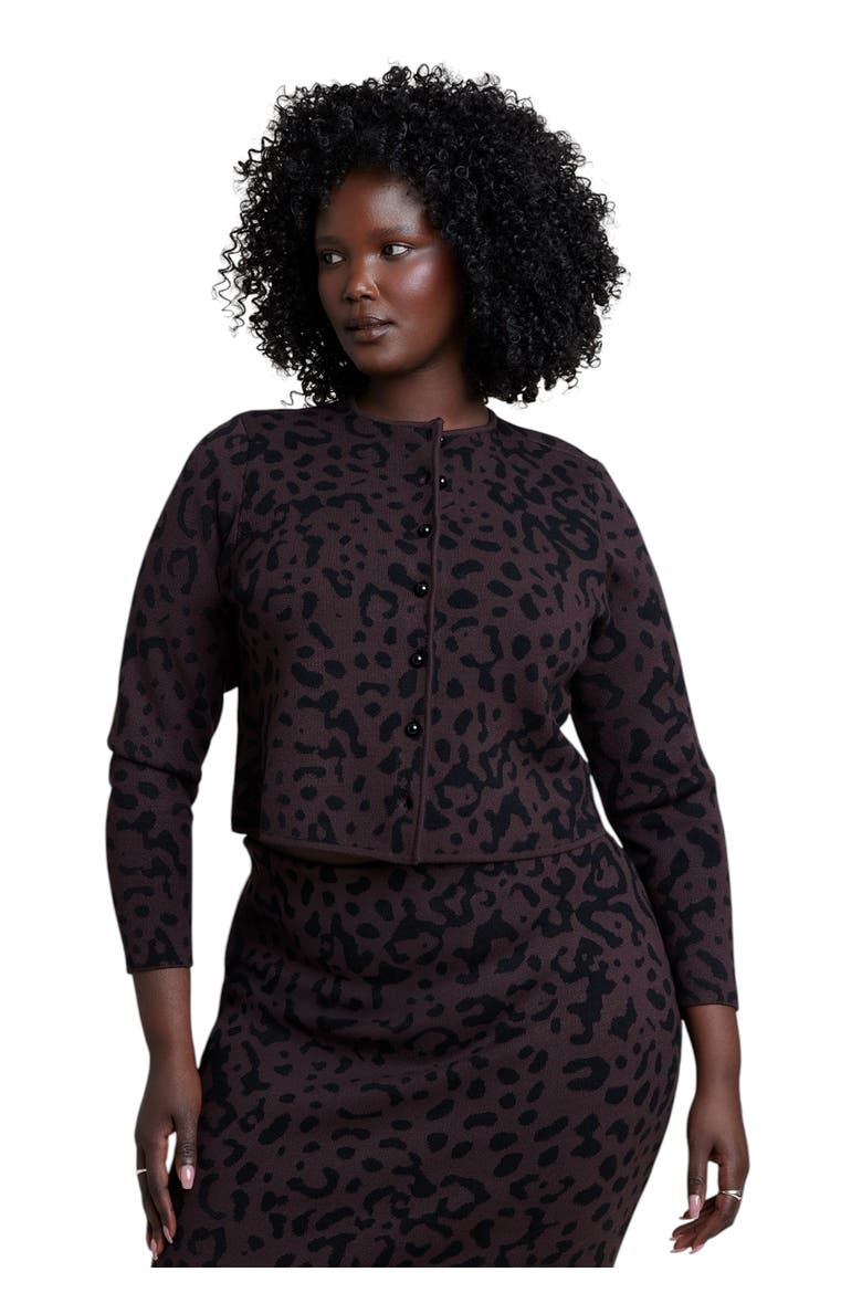Intarsia Cardigan, Main, color, BROWN LEOPARD
