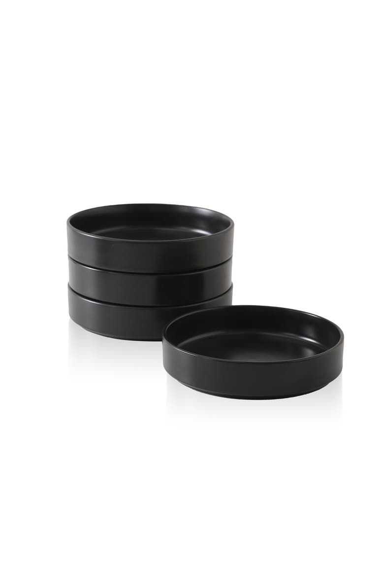 Celina Stoneware 4-Piece Pasta Bowl Set, Alternate, color, Black