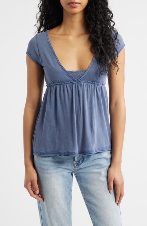 Tina Layered Cotton Babydoll Top