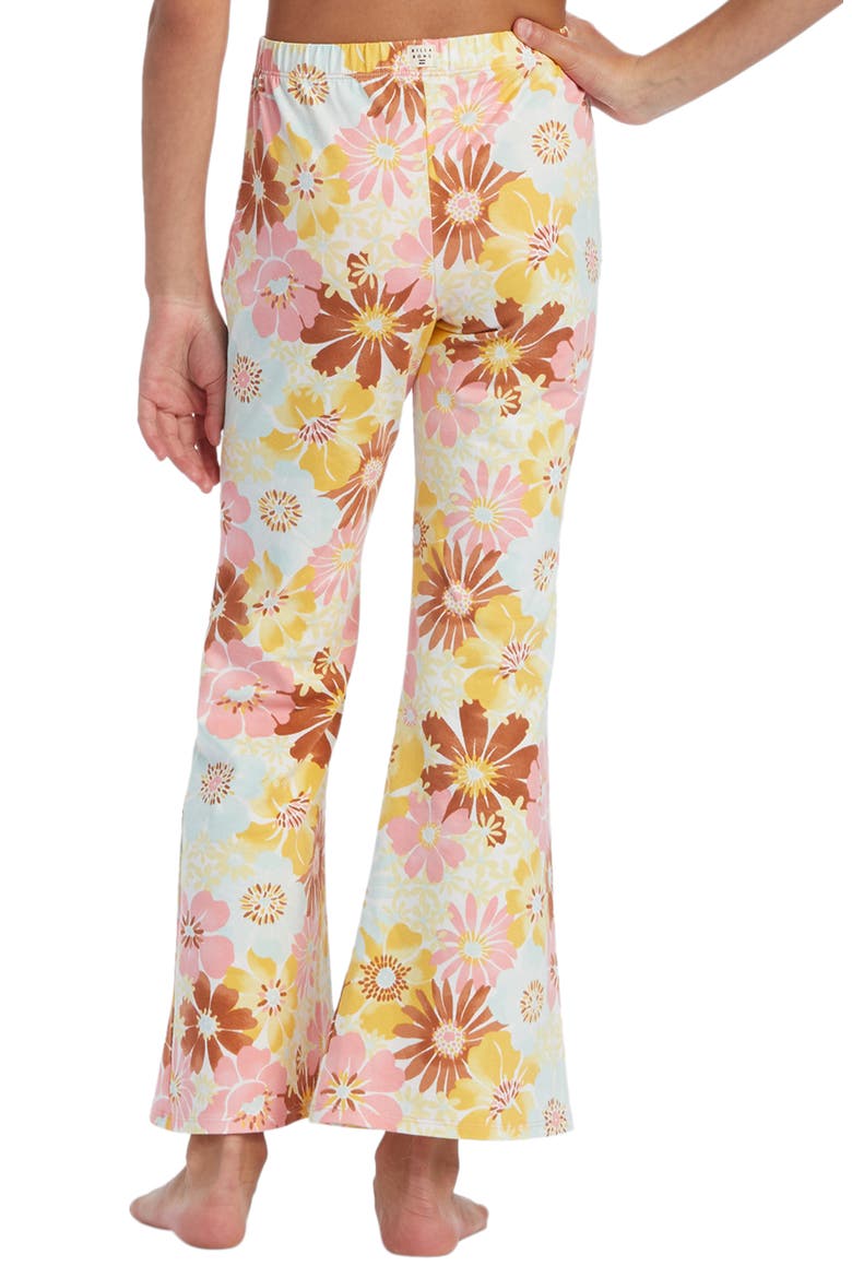 Kids' Flower Power Crop Jersey Flare Pants, Alternate, color, FLAMINGO