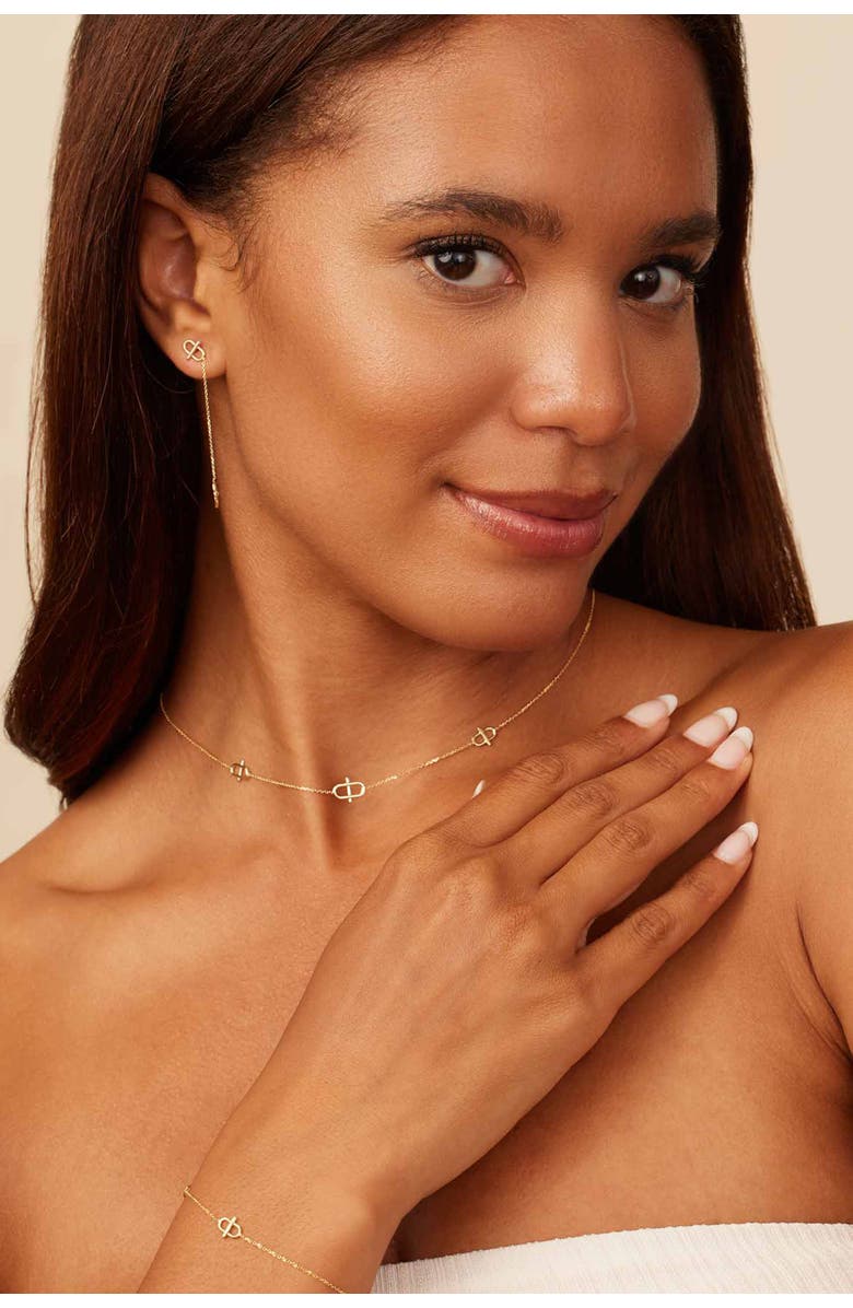 Oradina 14K Gold Harmony Station Necklace, Alternate, color, Yellow Gold