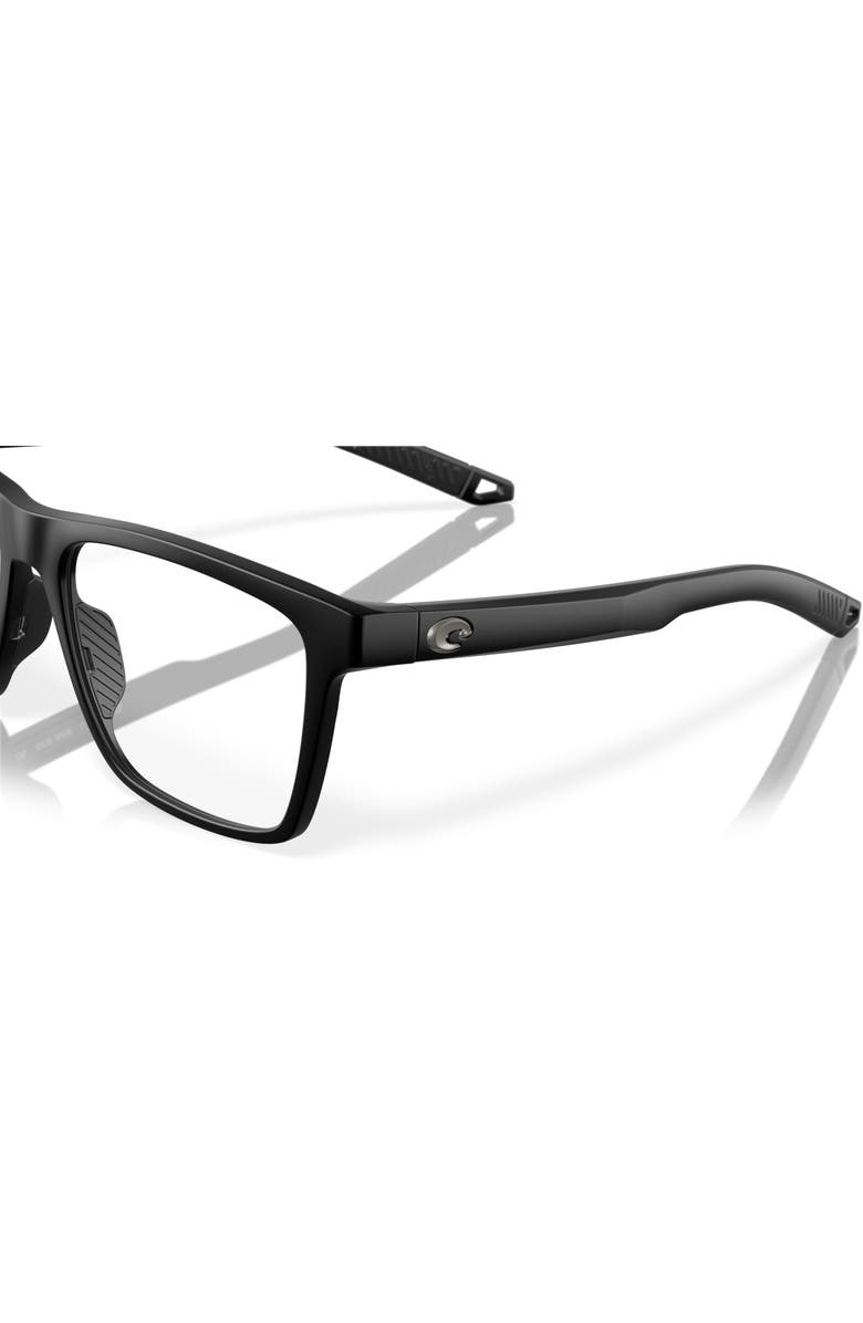 Costa 56mm Rectangle optical glasses, Alternate, color, Black