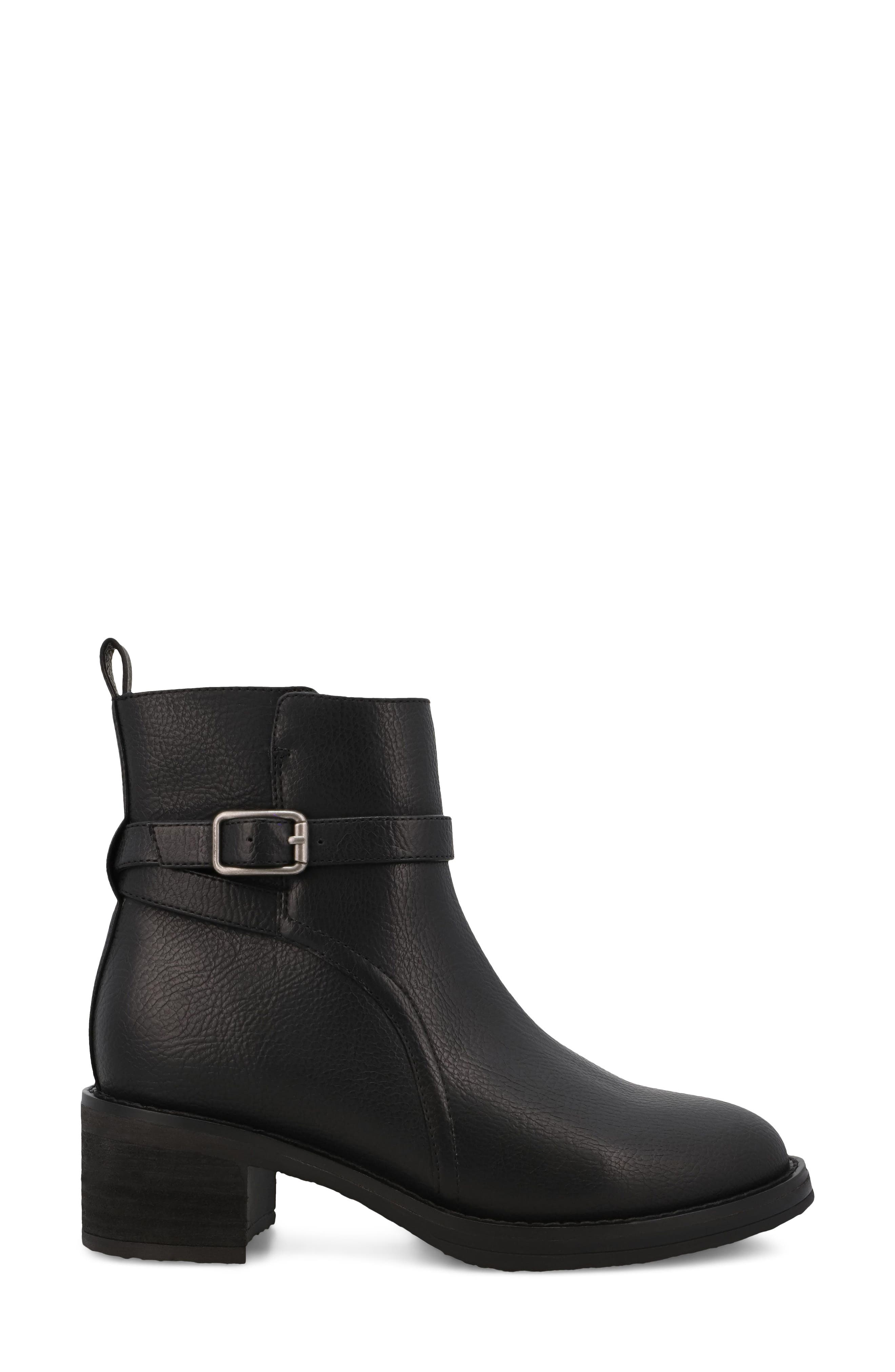 Desmond Faux Leather Bootie, Alternate, color, BLACK