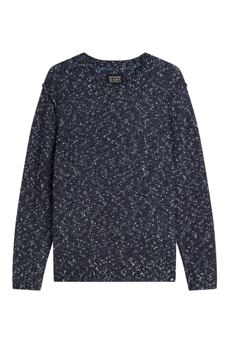 Melange Bouclé Crewneck Sweater, Alternate, color, SKY CAPTAIN