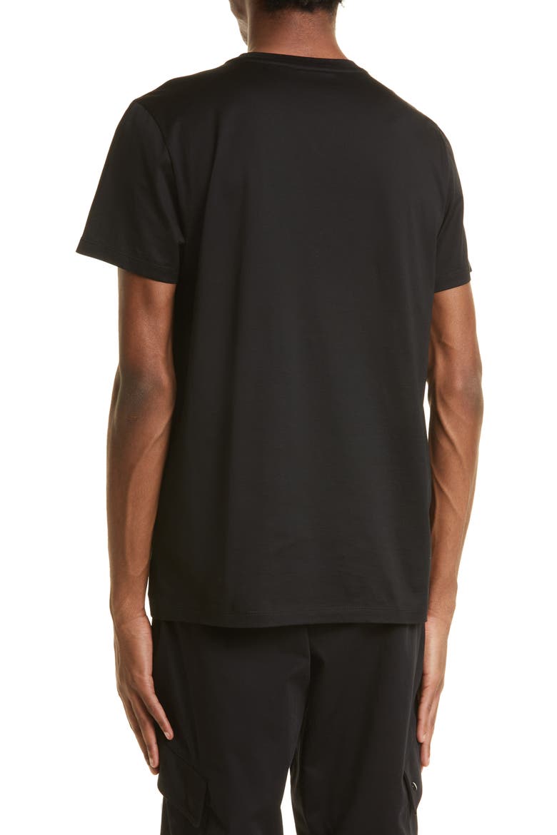 Double Logo Patch T-Shirt, Alternate, color, BLACK