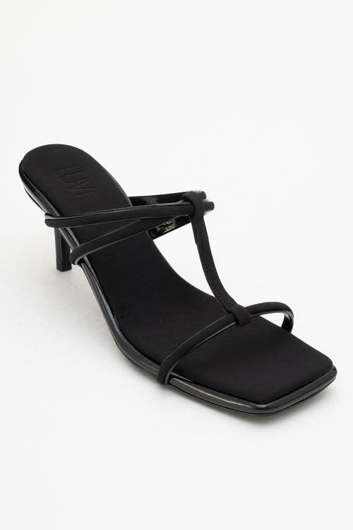 Prologue Shoes Mocha Strap Heel Sandal In Black