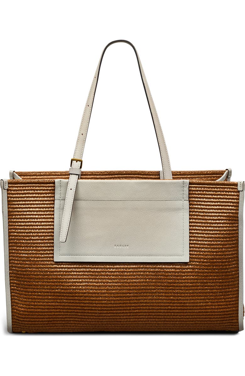 Radley The Large Burlington Raffia Tote, Main, color, Saddle