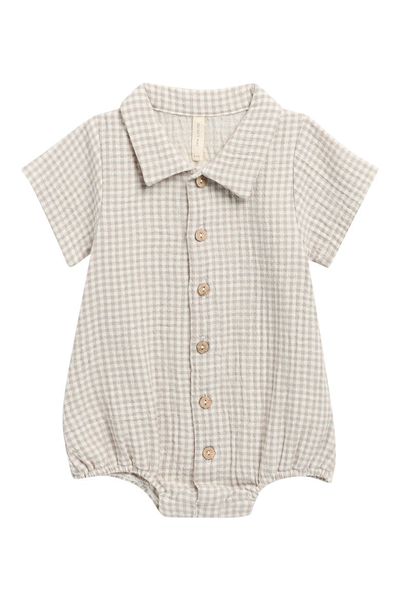 Matteo Gingham Cotton Romper, Main, color, SAGE