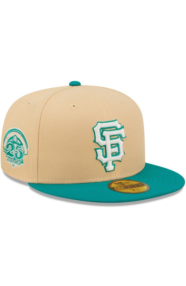 New Era Men's New Era Natural/Teal San Francisco Giants Mango Forest 59FIFTY fitted hat, Main, color, Natural