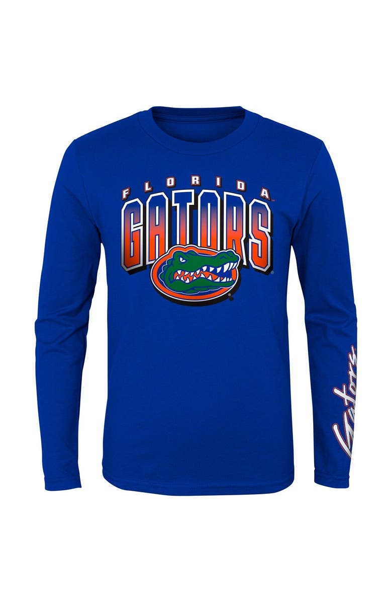 Outerstuff Preschool Royal/Orange Florida Gators Fan Wave Short & Long Sleeve T-Shirt Combo Pack, Alternate, color, 