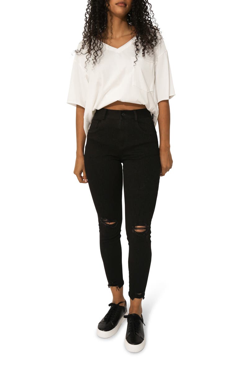 Belle & Bloom Skinny Dip Jeans, Main, color, Black