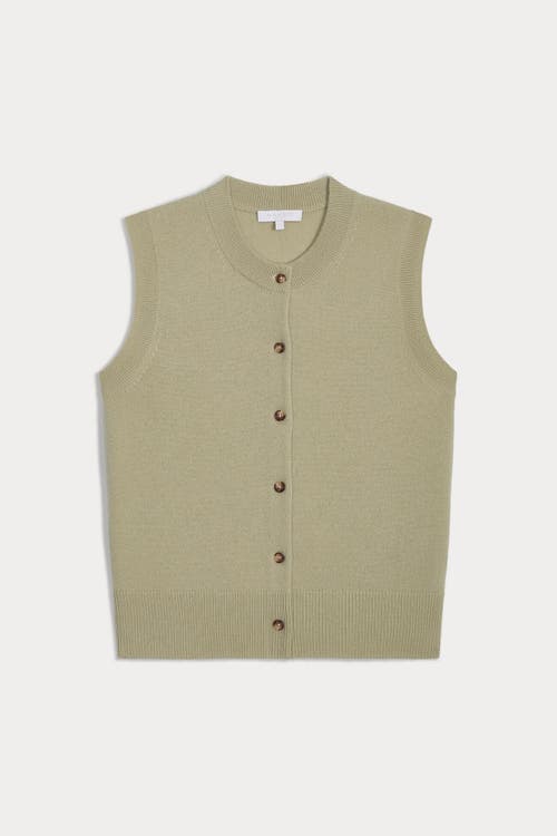 Naked Cashmere Emmaline Button-up Cashmere Sweater Vest In Green