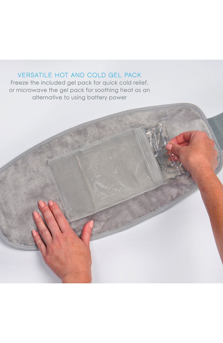 PURE ENRICHMENT Lumbar & Abdominal Cordless Heating Wrap, Alternate, color, Mist Gray
