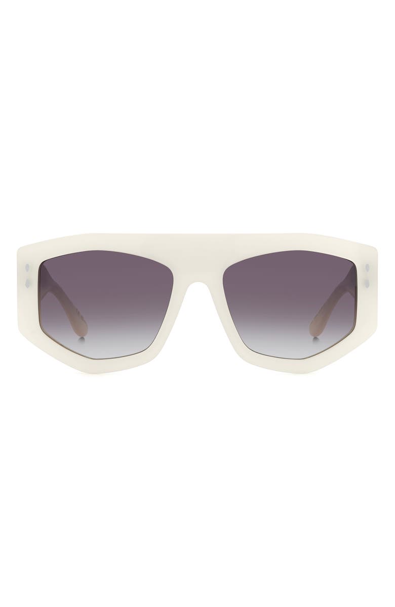 Isabel Marant 56mm Rectangular Sunglasses, Main, color, Pearled White