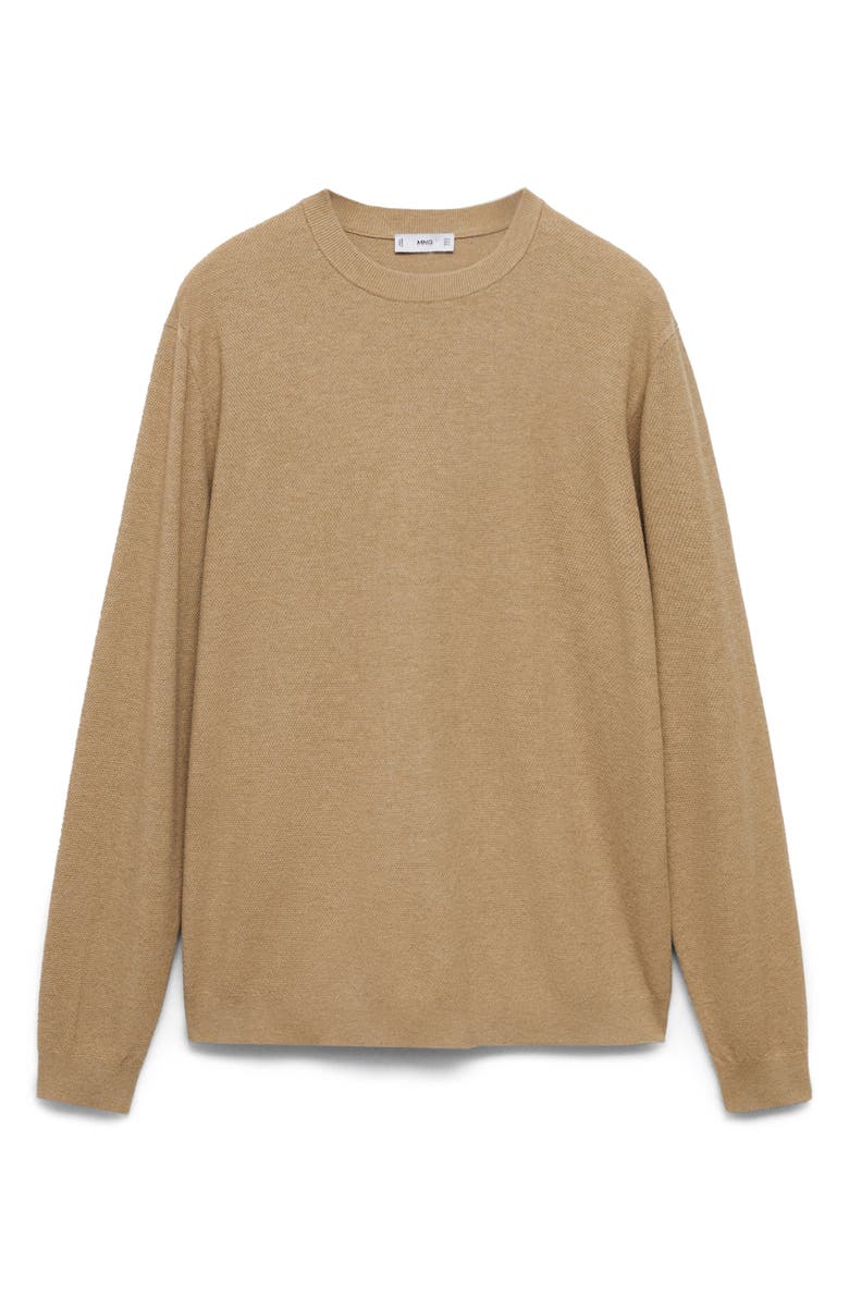 MANGO Regular Fit Fine Knit Sweater, Alternate, color, Beige