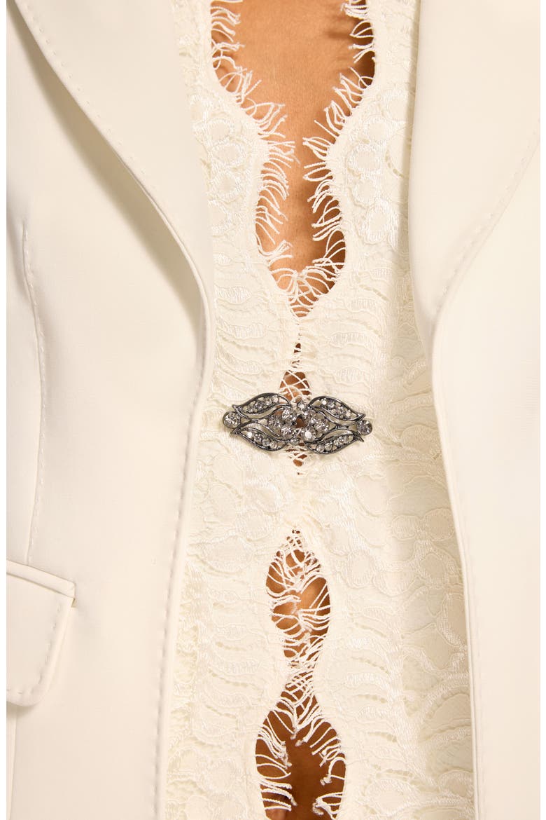 Adela Buckle Cropped Jacket, Alternate, color, WINTER WHITE