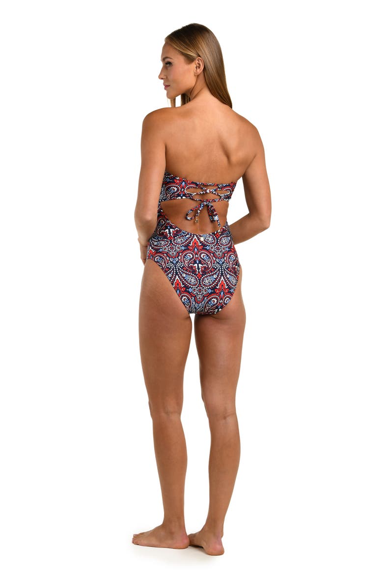Americana Paisley Print One-Piece Swimsuit, Alternate, color, BLUE MULTI