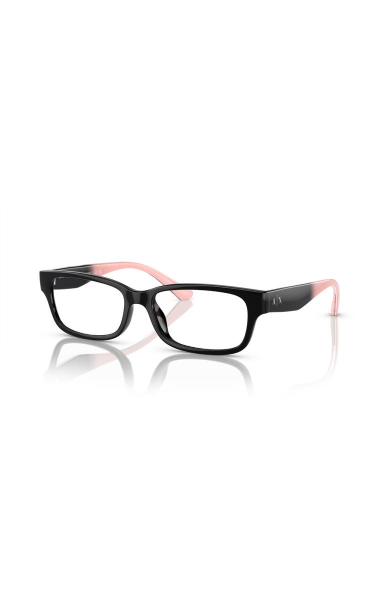 Armani Exchange 54mm Rectangle optical glasses, Main, color, Black