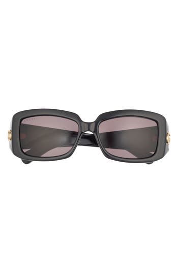 Gucci 54mm Rectangular Sunglasses In Black