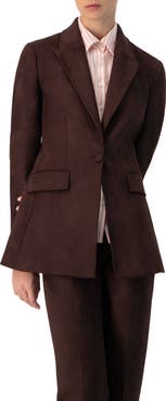 IVONNE Single-Breasted Faux-Suede Blazer