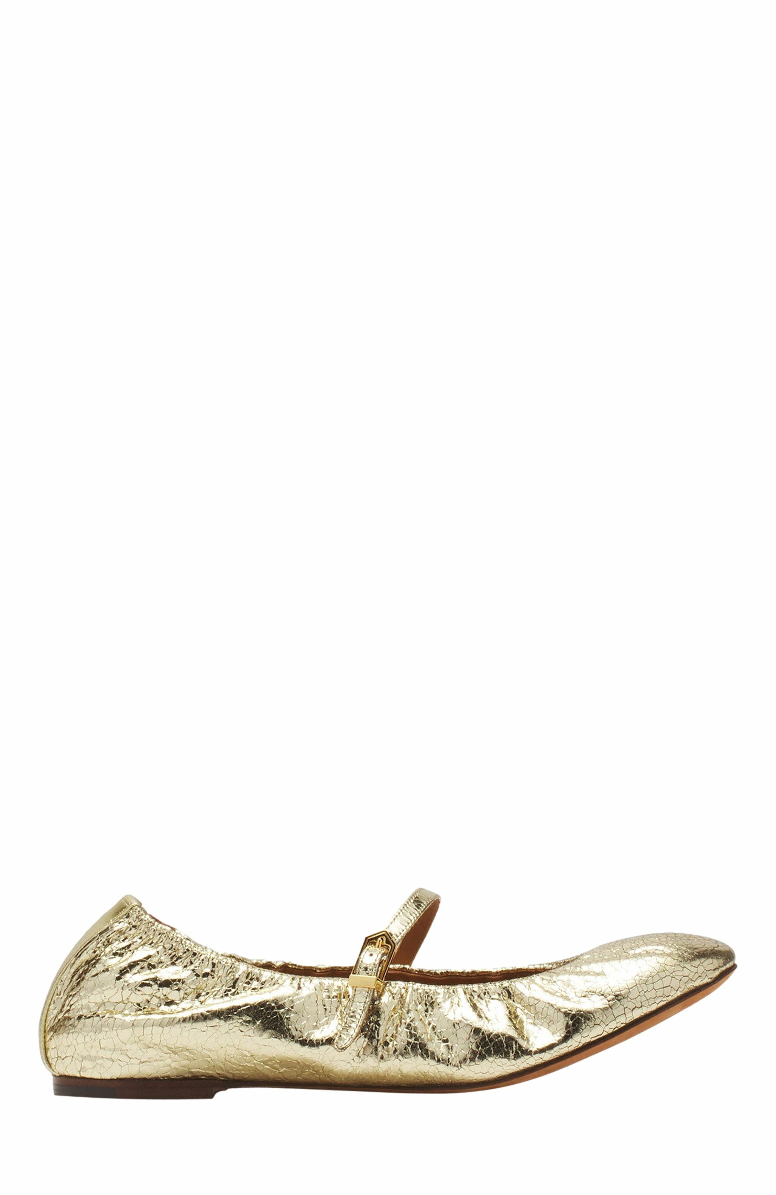 Lanvin MARY JANE IN CRACKLED METALLIC LEATHER, Main, color, 
