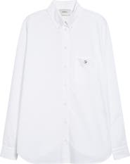 Coperni Boyfriend Logo Cotton Button-Down Shirt