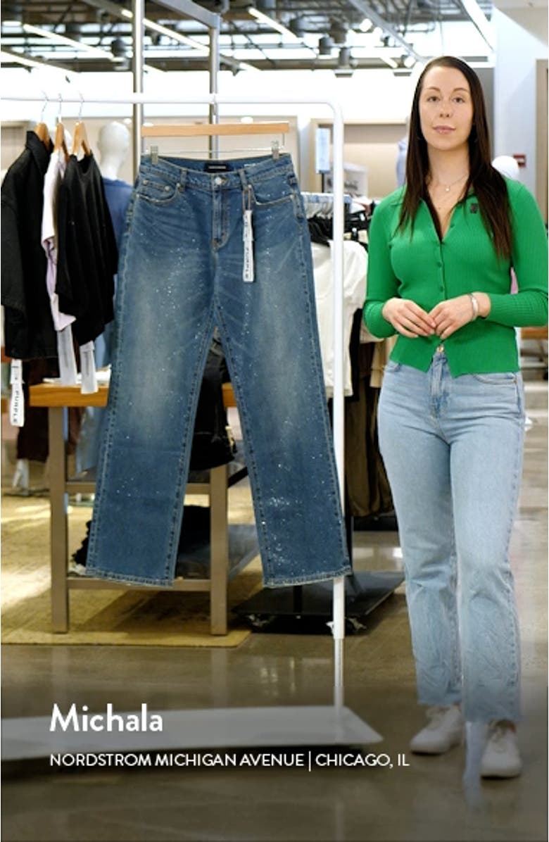 Glitter Slim Straight Leg Jeans, sales video thumbnail