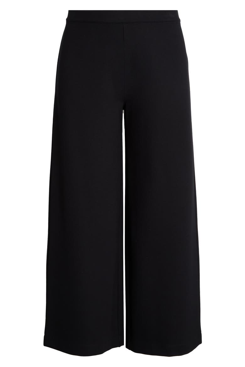 High Waist Wide Leg Ponte Knit Pants(Plus), Alternate, color, BLACK