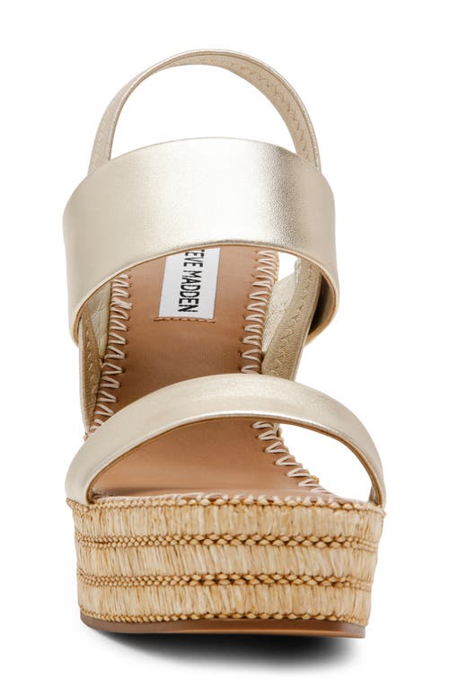 Steve Madden Contessa Espadrille Platform Wedge Sandal In Gold Leather