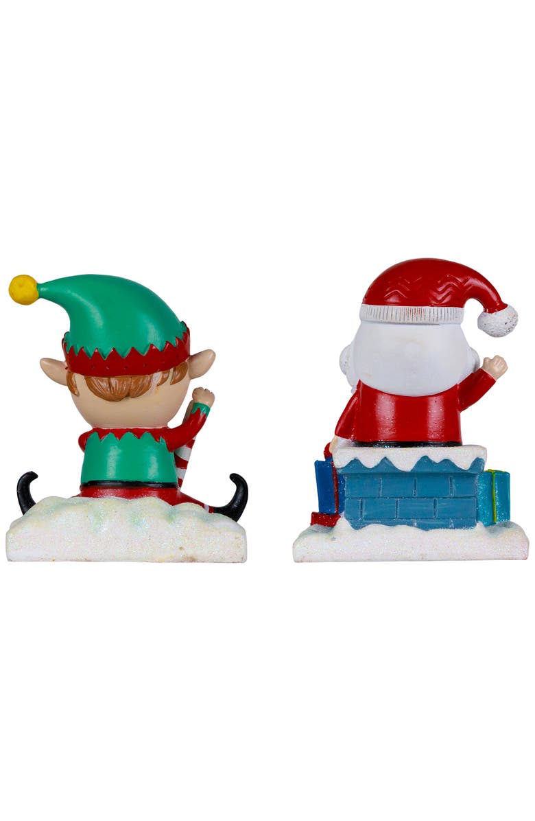Northlight Santa and Elf Christmas Stocking Holders - 5" - Set of 2, Alternate, color, Green