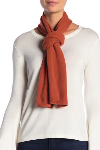 Portolano Solid Cashmere Scarf In Red