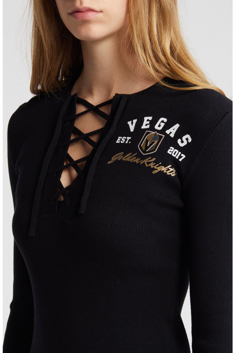 Women's WEAR by Erin Andrews  Black Vegas Golden Knights Lace-Up Dress, Alternate, color, Black