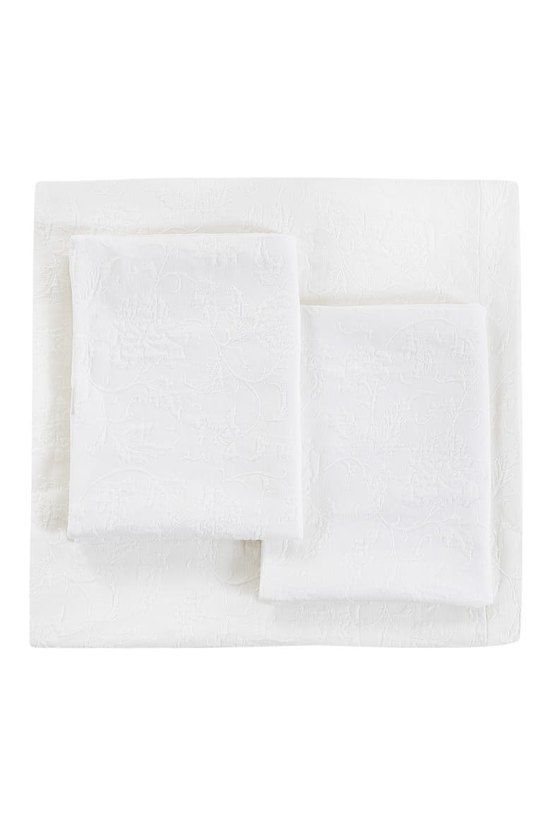 Matelassé Cotton Coverlet Set, Main, color, WHITE