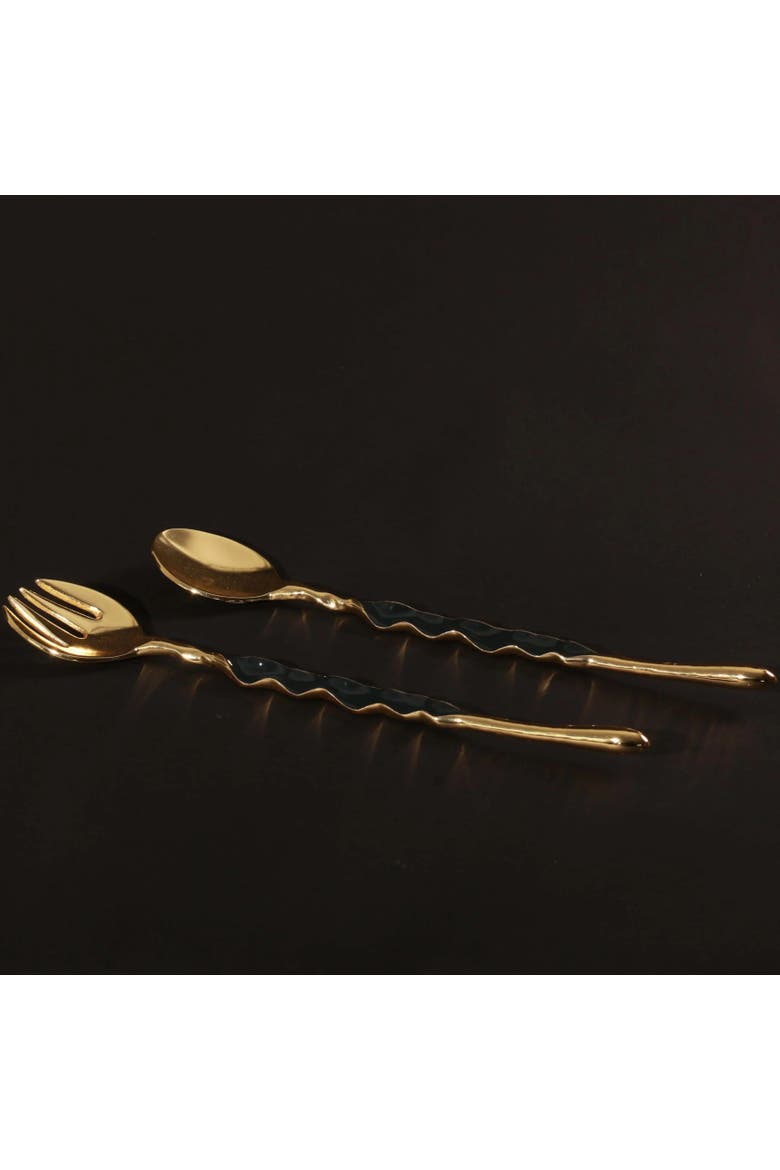 Ruffled Salad Server, Alternate, color, Gold