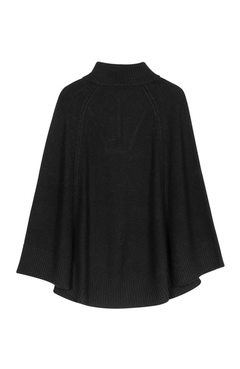 Echo Texture Knit Cape, Alternate, color, Black