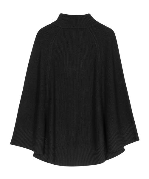 Echo Texture Knit Cape In Black