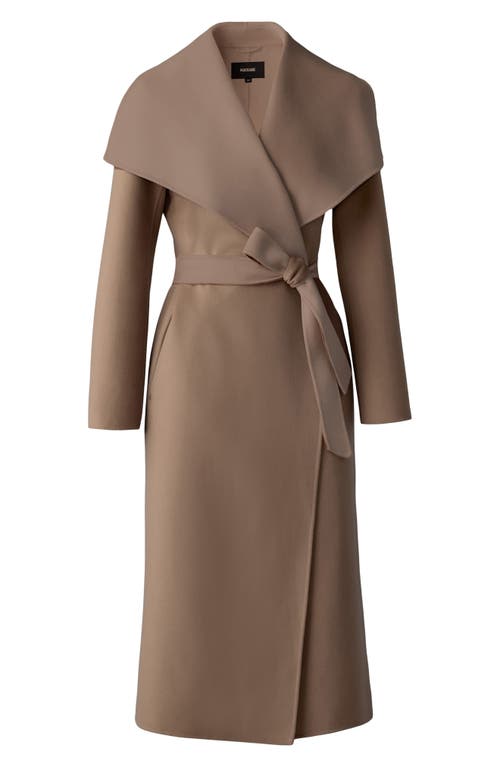 Mackage Mai Lightweight Wrap Wool Coat In Brown