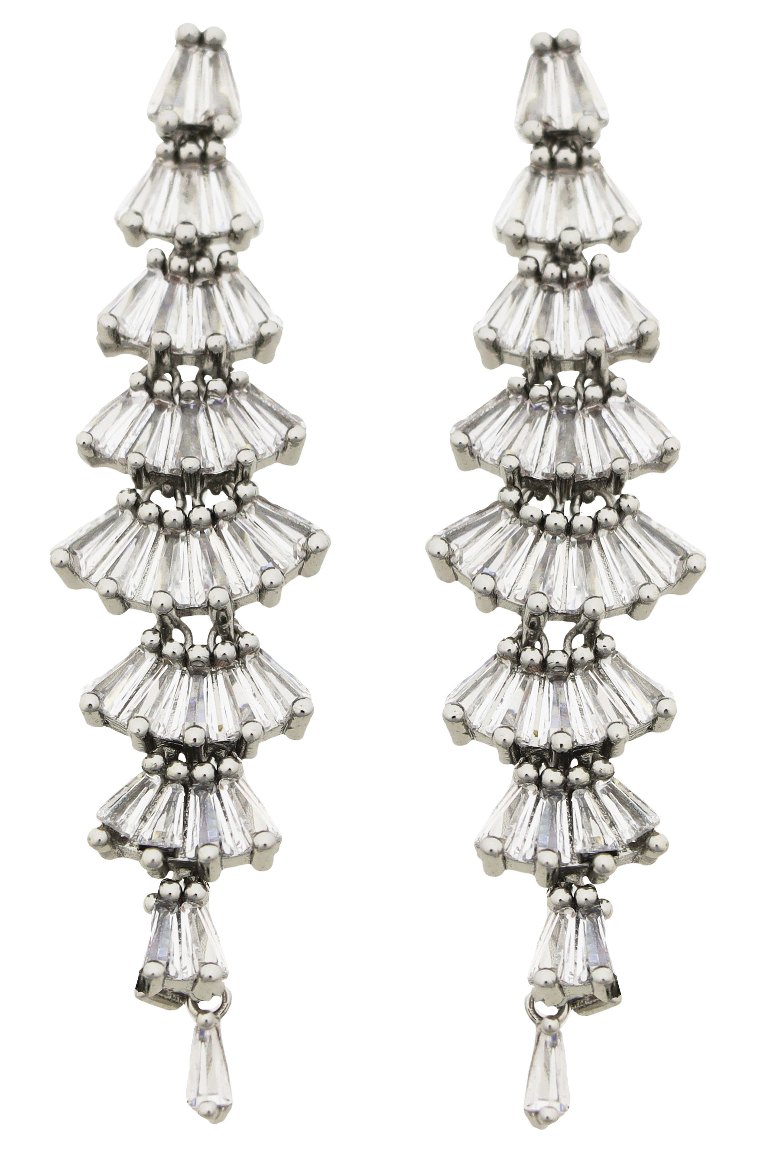 Panacea Baguette Linear Drop Earrings