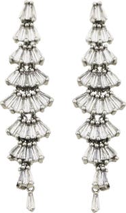 Panacea Baguette Linear Drop Earrings