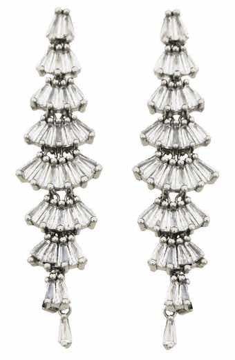 Panacea Baguette Linear Drop Earrings