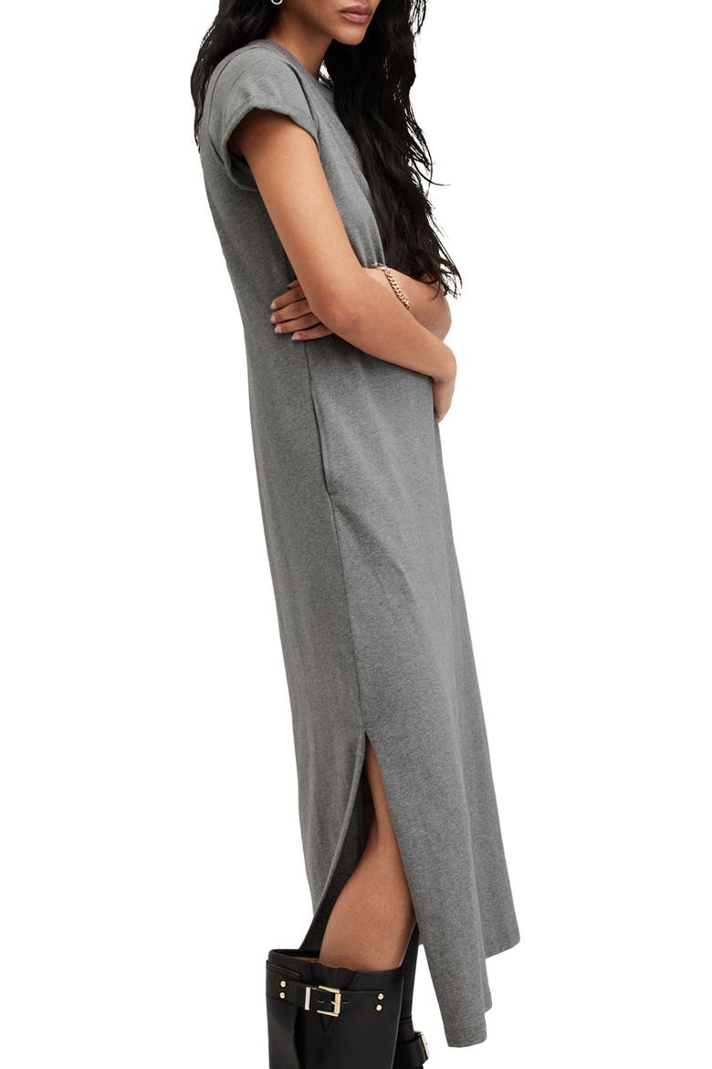 Anna Cotton Maxi T-Shirt Dress, Alternate, color, CHARCOAL MARL