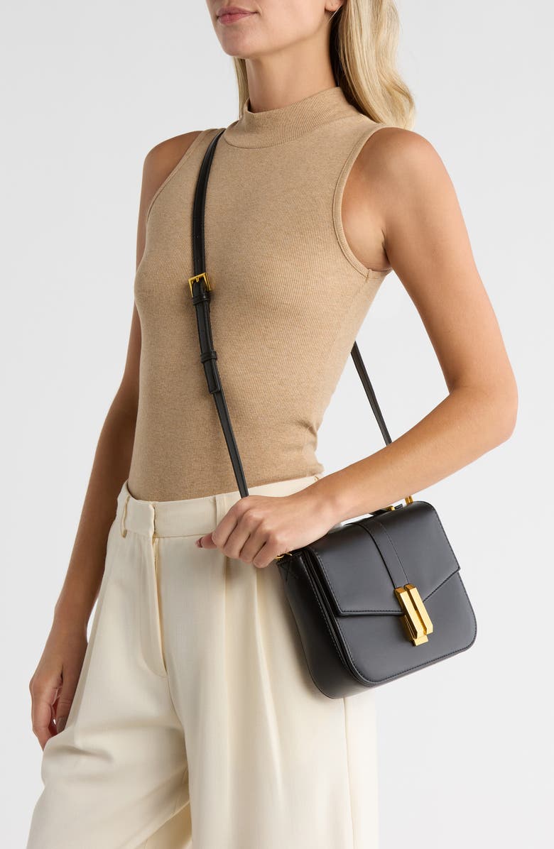 BCBG Double Bar Crossbody Bag, Alternate, color, Black